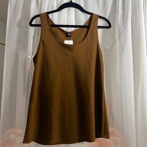 NWT satin sleeveless blouse brown